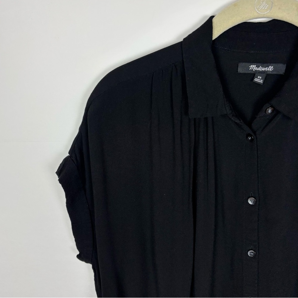 Madewell Central Drapey Shirt Black Size XS - Picture 9 of 11